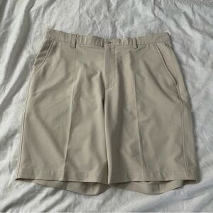 Footjoy Sz 38 HydroShorts 10" Inseam Cream Lightweight Golf Shorts Ivory